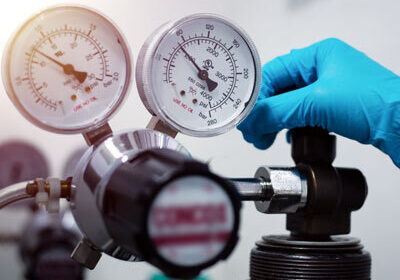 Image of tank gas pressure gauges