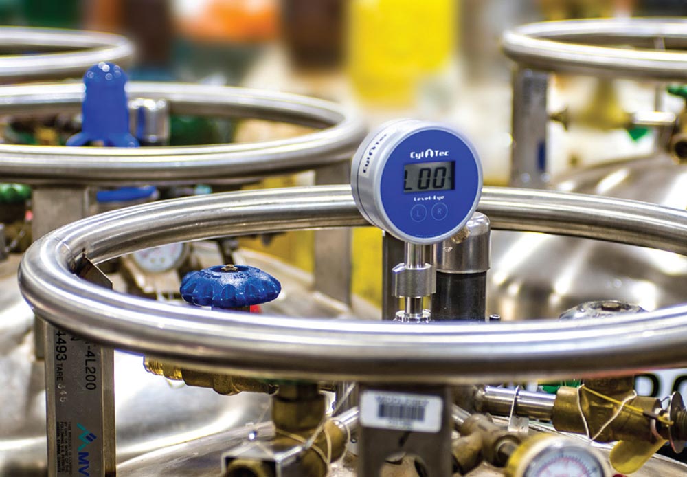 A photo of valves and dials on a tank